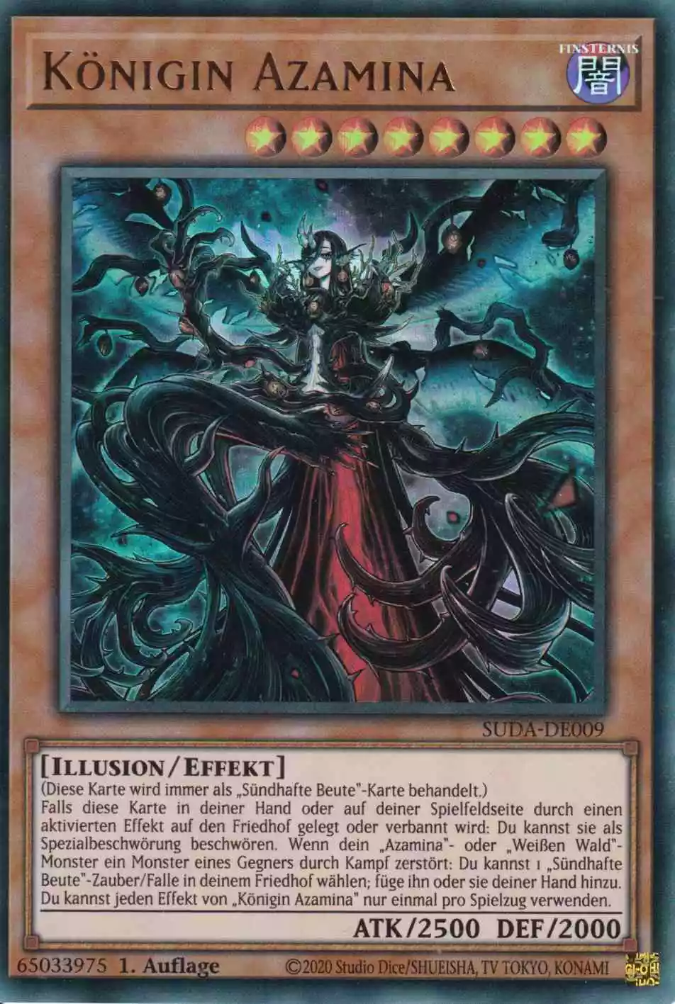 Königin Azamina SUDA-DE009 ist in Ultra Rare Yu-Gi-Oh Karte aus Supreme Darkness 1.Auflage