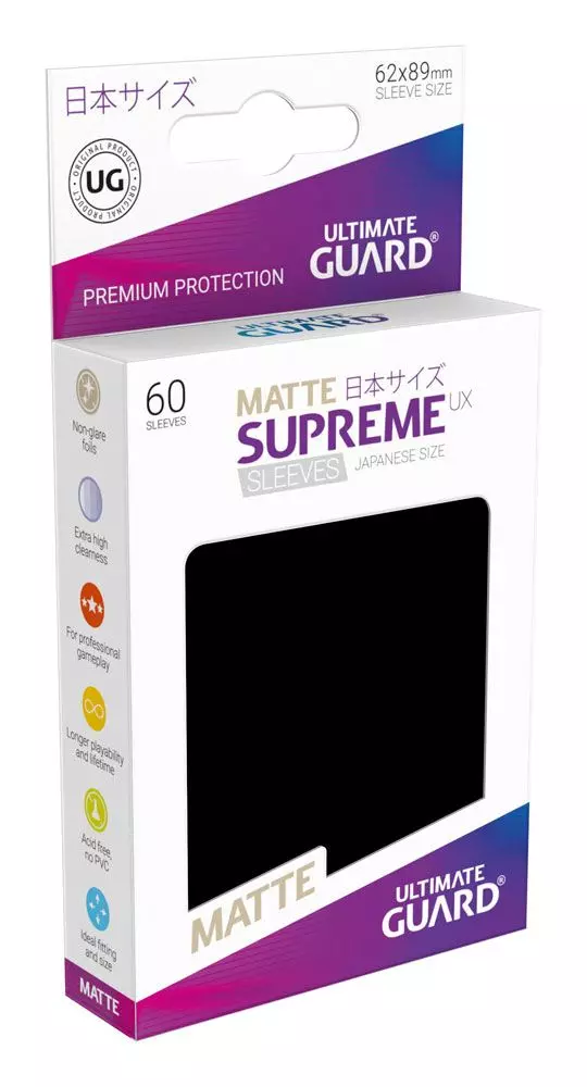 x_ugd010587 Ultimate Guard Supreme UX Kartenhüllen Japanische Größe Matt Schwarz (60)