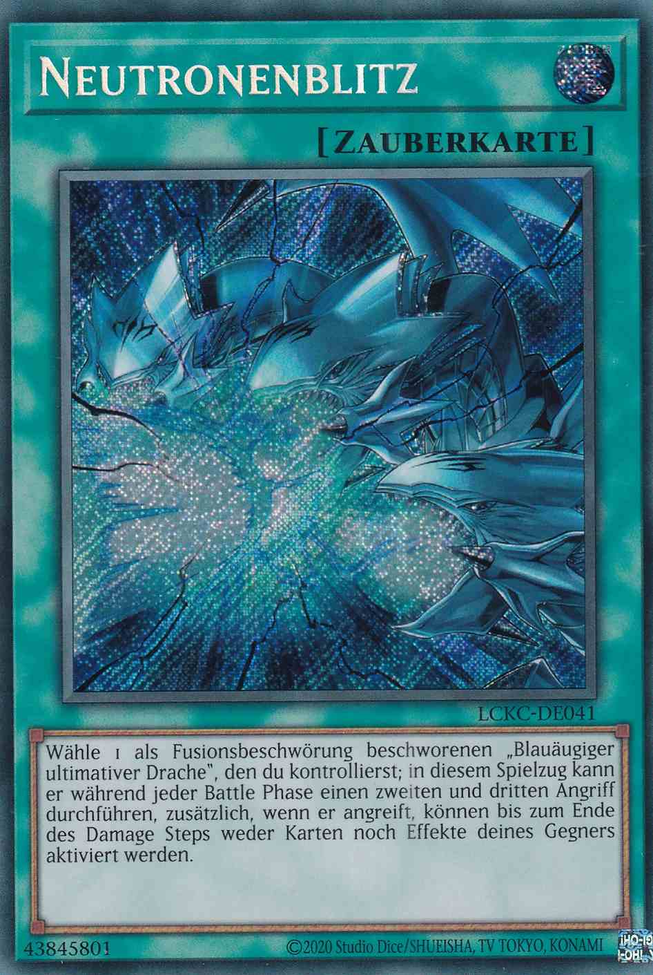 Neutronenblitz Secret Rare LCKC-DE041 Yugioh Karte Neutronenblitz LCKC-DE041 ist in Secret Rare Yu-Gi-Oh Karte aus Legendary Collection Kaiba unlimitiert