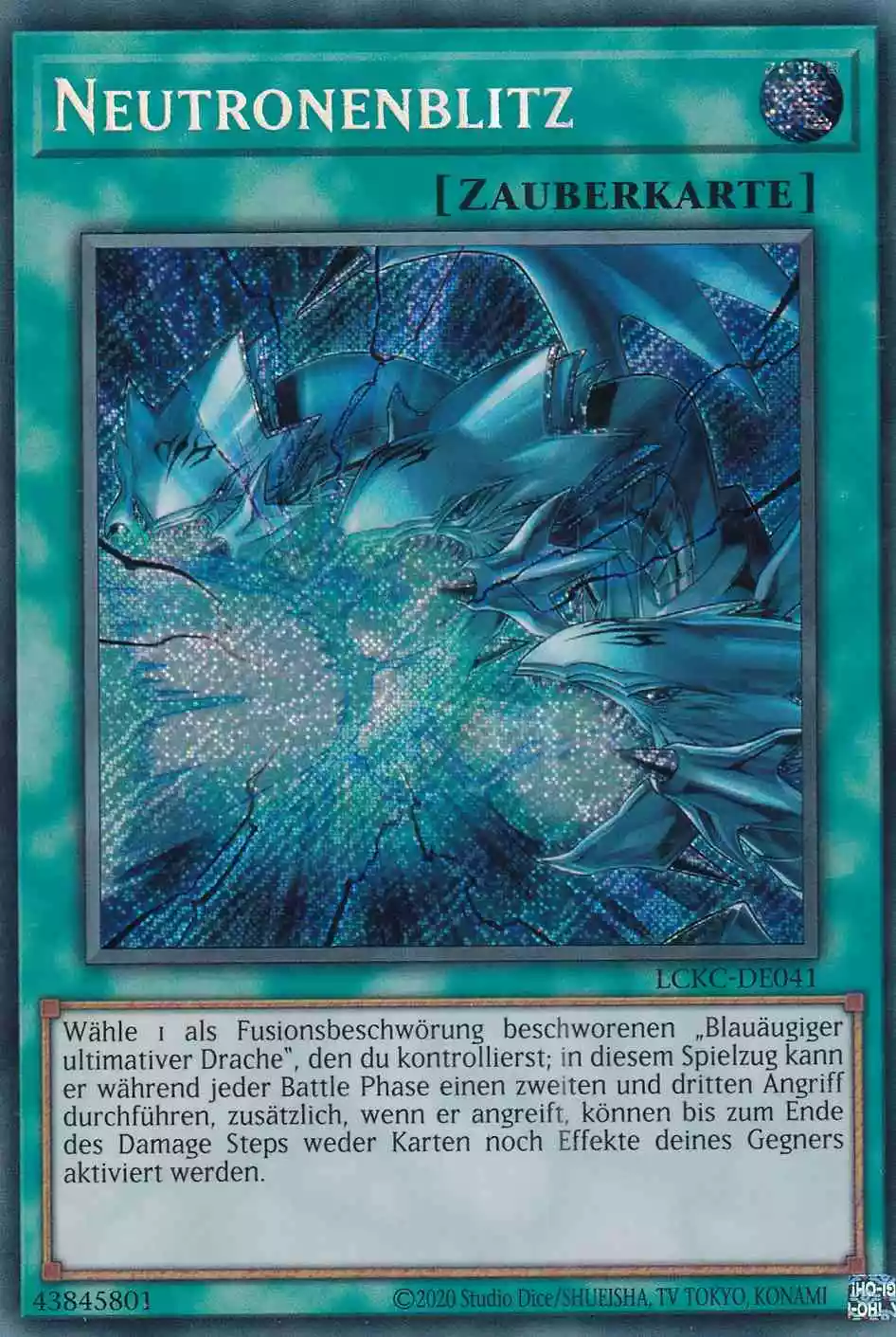 Neutronenblitz LCKC-DE041 ist in Secret Rare Yu-Gi-Oh Karte aus Legendary Collection Kaiba unlimitiert