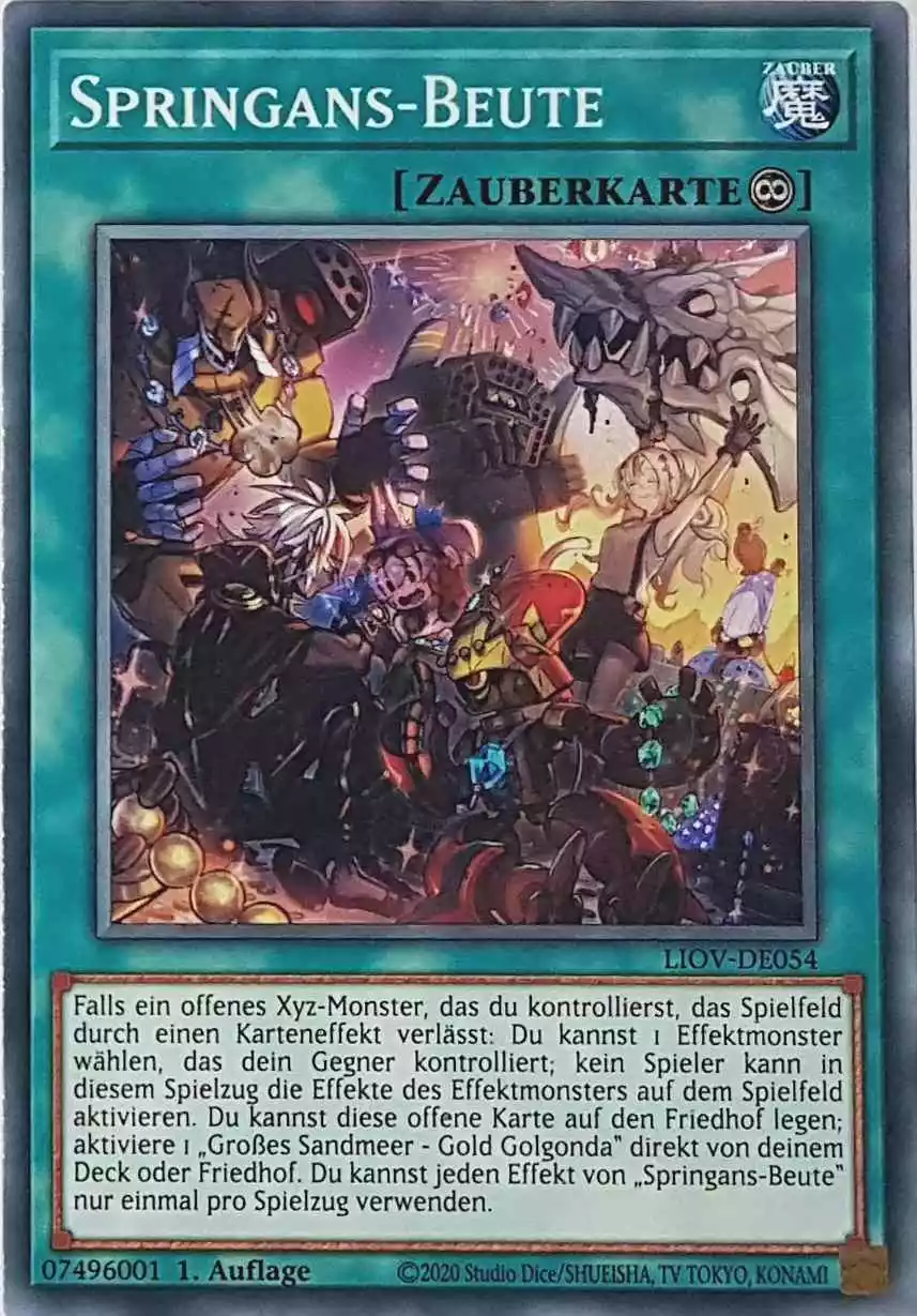 Springans-Beute LIOV-DE054 ist in Common Yu-Gi-Oh Karte aus Lightning Overdrive 1.Auflage