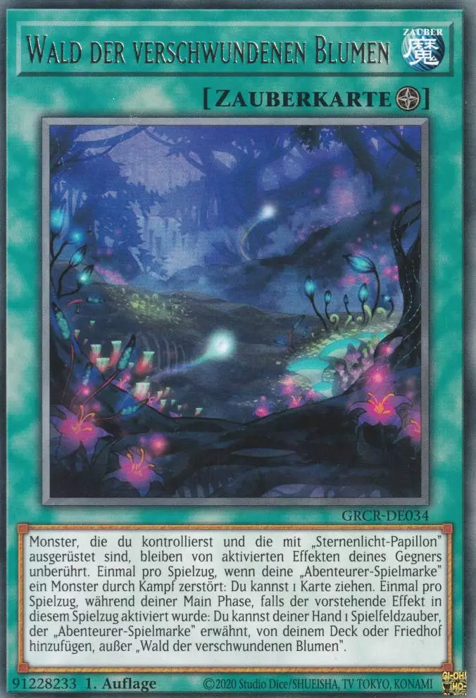 Wald der verschwundenen Blumen GRCR-DE034 ist in Rare Yu-Gi-Oh Karte aus The Grand Creators 1.Auflage