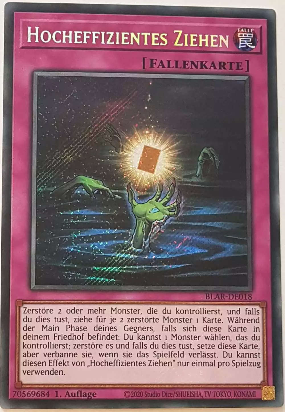 Hocheffizientes Ziehen BLAR-DE018 ist in Secret Rare Yu-Gi-Oh Karte aus Battles of Legend: Armageddon 1.Auflage