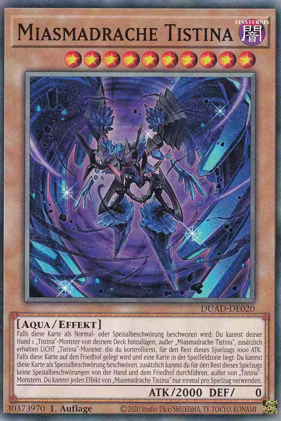 Miasmadrache Tistina DUAD-DE020 ist in Common Yu-Gi-Oh Karte aus Duelist’s Advance 1.Auflage