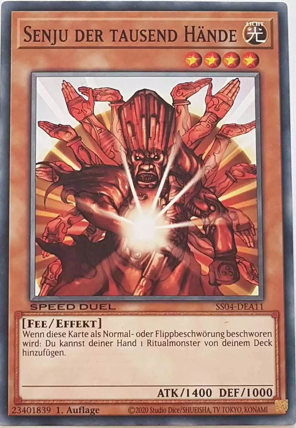 Senju der tausend Hände SS04-DEA11 ist in Common Yu-Gi-Oh Karte aus Match of the Millennium 1.Auflage