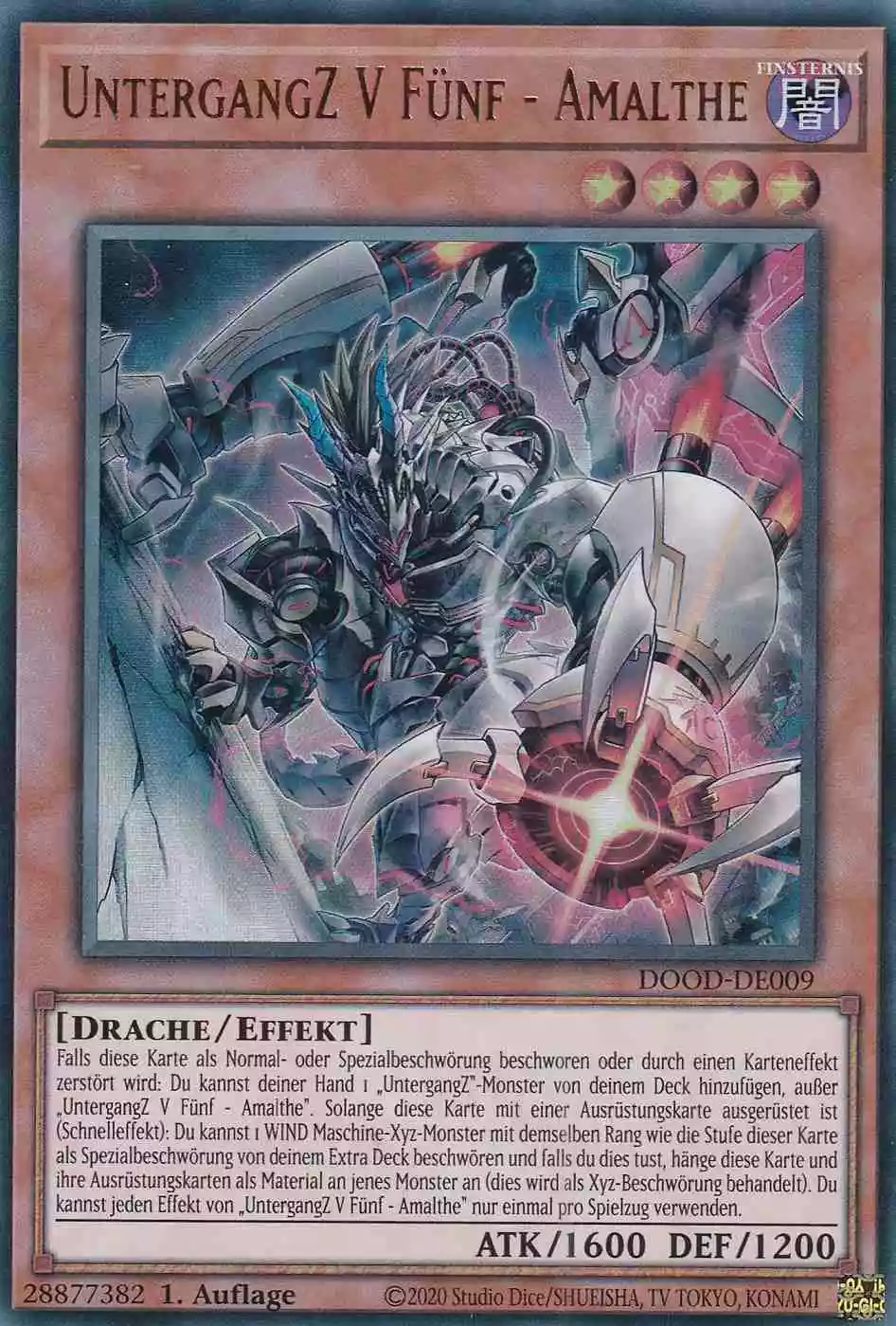 UntergangZ V Fünf - Amalthe Ultra Rare DOOD-DE009 Yugioh Karte UntergangZ V Fünf - Amalthe DOOD-DE009 ist in Ultra Rare Yu-Gi-Oh Karte aus Doom of Dimensions 1.Auflage