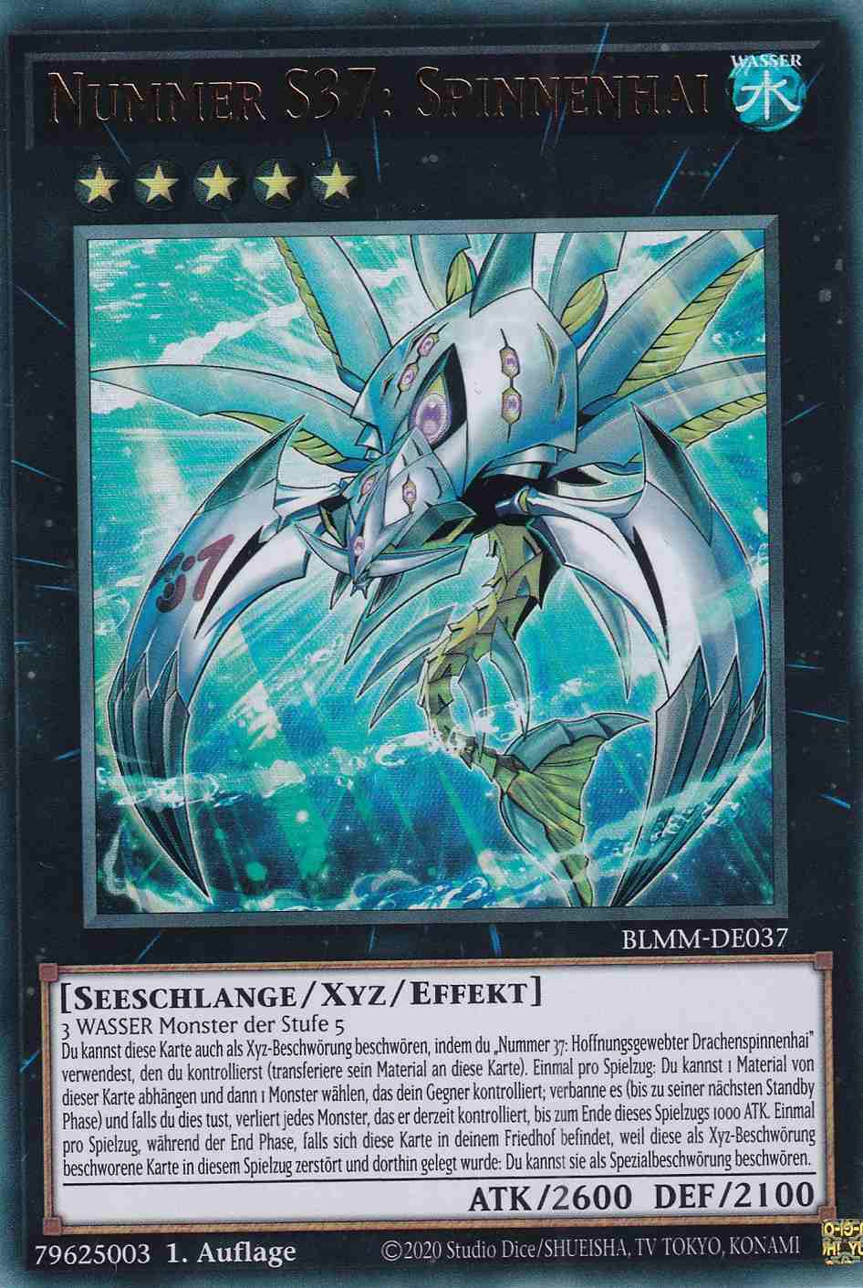 Nummer S37: Spinnenhai BLMM-DE037 ist in Ultra Rare Yu-Gi-Oh Karte aus Battles of Legend Monster Mayhem 1.Auflage