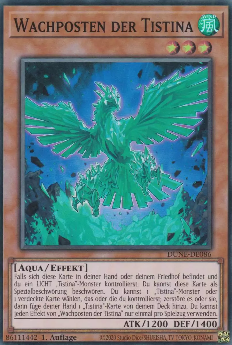 Wachposten der Tistina DUNE-DE086 ist in Super Rare Yu-Gi-Oh Karte aus Duelist Nexus 1.Auflage