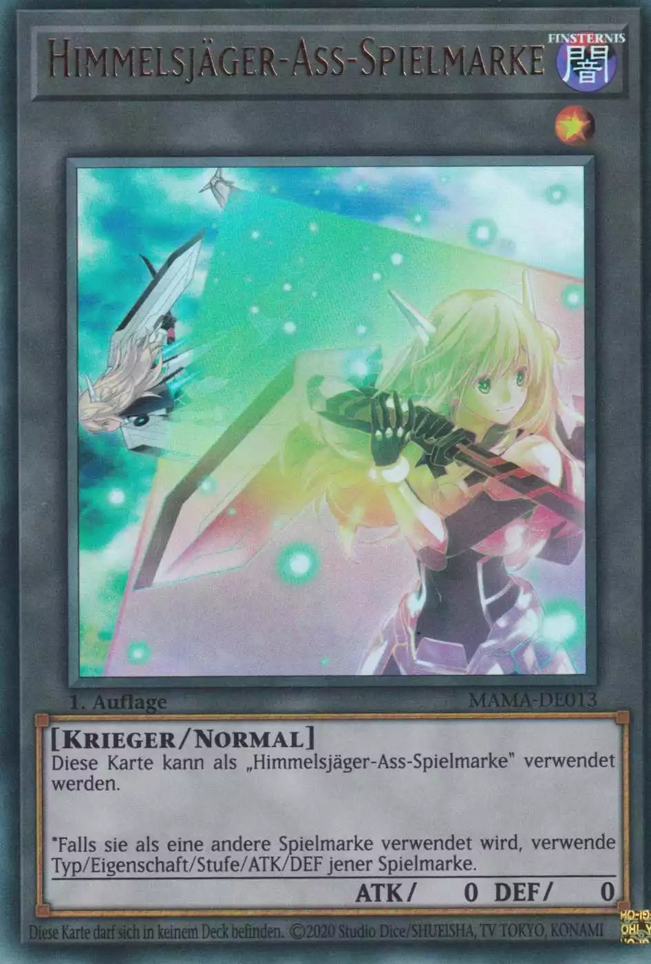 Himmelsjäger-Ass-Spielmarke MAMA-DE013 ist in Ultra Rare Yu-Gi-Oh Karte aus Magnificent Mavens 1.Auflage