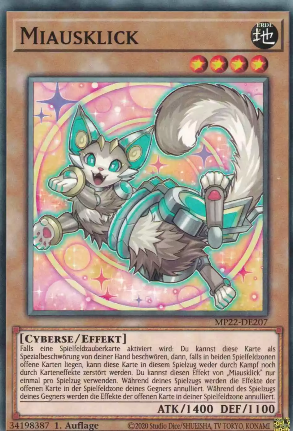 Miausklick MP22-DE207 ist in Common Yu-Gi-Oh Karte aus Tin of the Pharaoh’s Gods 1.Auflage