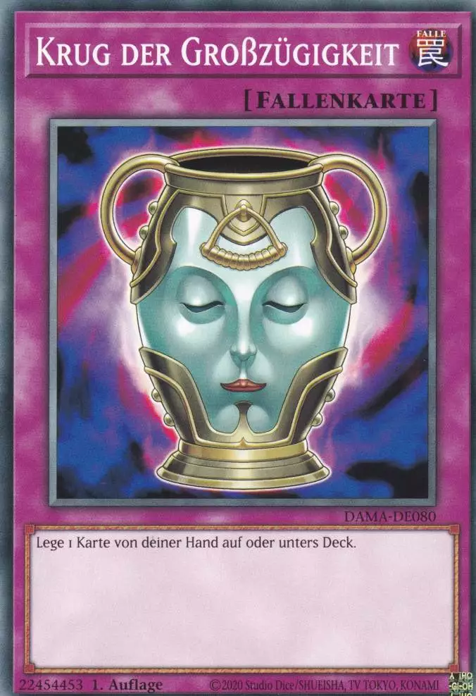 Krug der Großzügigkeit DAMA-DE080 ist in Common Yu-Gi-Oh Karte aus Dawn of Majesty 1.Auflage