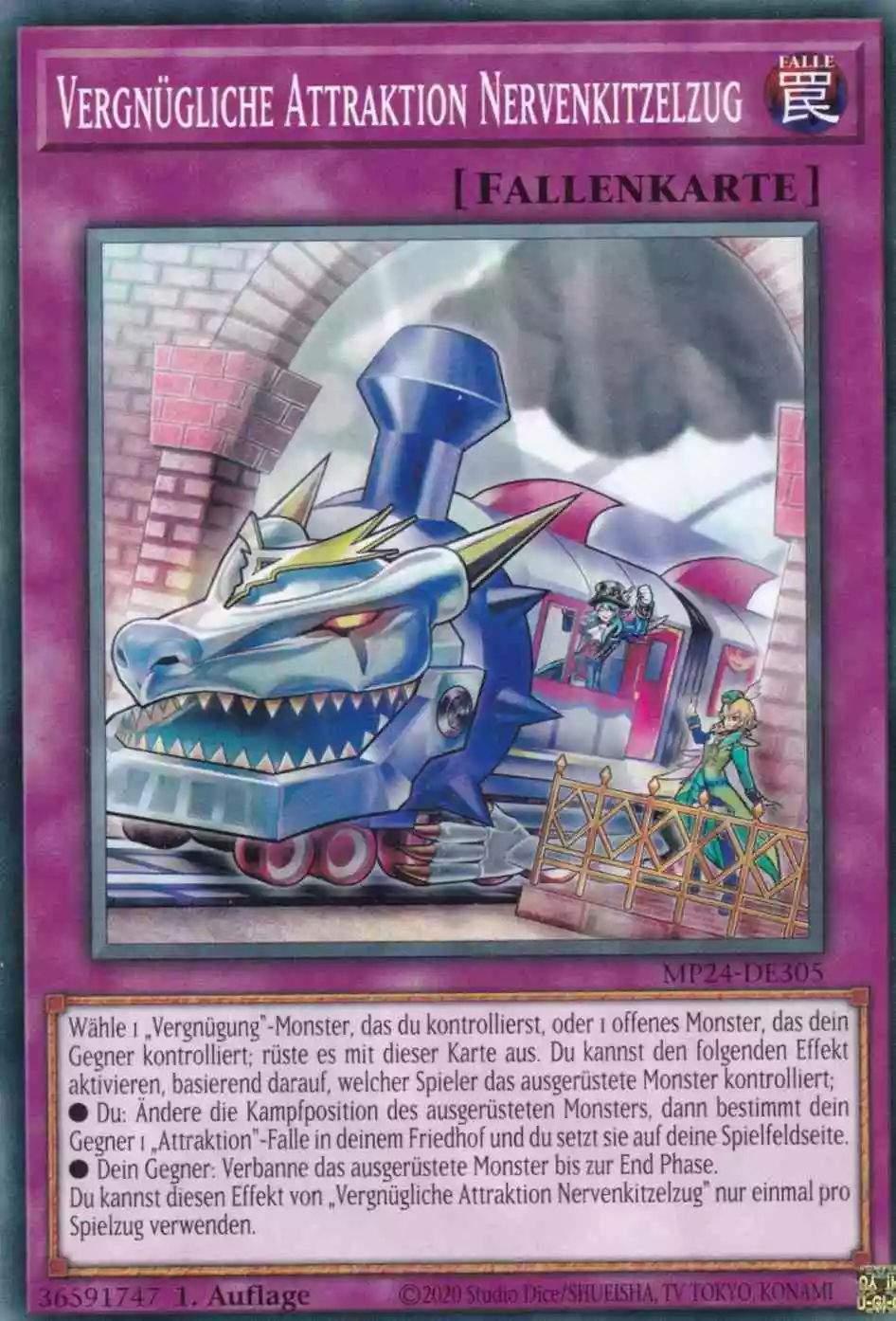 Vergnügliche Attraktion Nervenkitzelzug MP24-DE305 ist in Common Yu-Gi-Oh Karte aus 25th Anniversary Tin Dueling Mirrors 1.Auflage