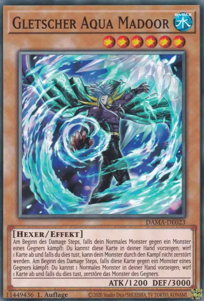 Gletscher Aqua Madoor DAMA-DE023 ist in Common Yu-Gi-Oh Karte aus Dawn of Majesty 1.Auflage