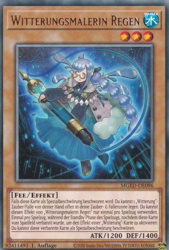 mged-de096-witterungsmalerin-regen-rare-maximum-gold-el-dorado Witterungsmalerin Regen MGED-DE096 ist in Rare Yu-Gi-Oh Karte aus Maximum Gold El Dorado 1.Auflage
