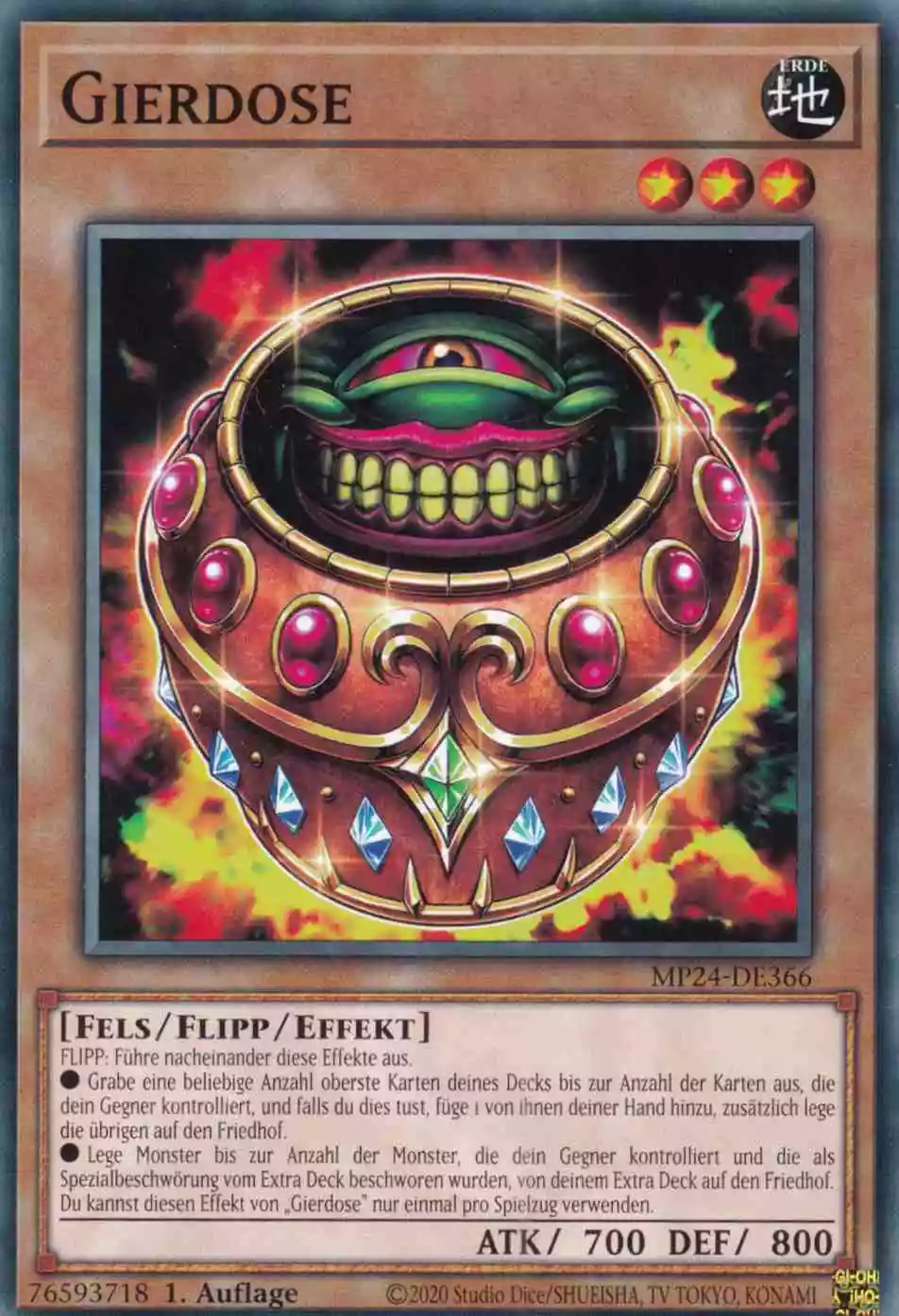 Gierdose MP24-DE366 ist in Common Yu-Gi-Oh Karte aus 25th Anniversary Tin Dueling Mirrors 1.Auflage
