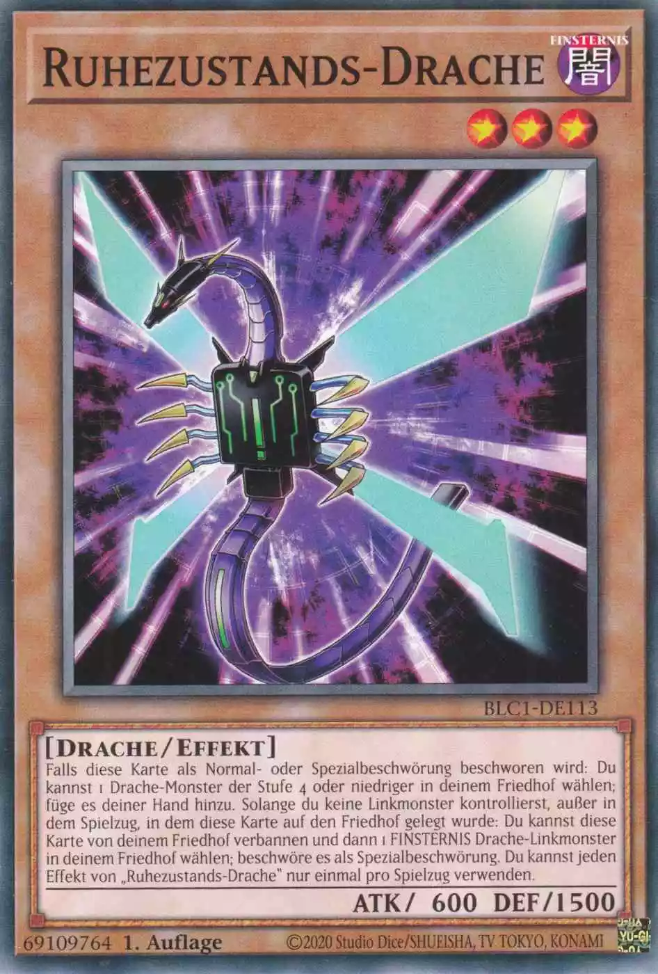 Ruhezustands-Drache BLC1-DE113 ist in Common Yu-Gi-Oh Karte aus Battles of Legend Chapter 1 1.Auflage