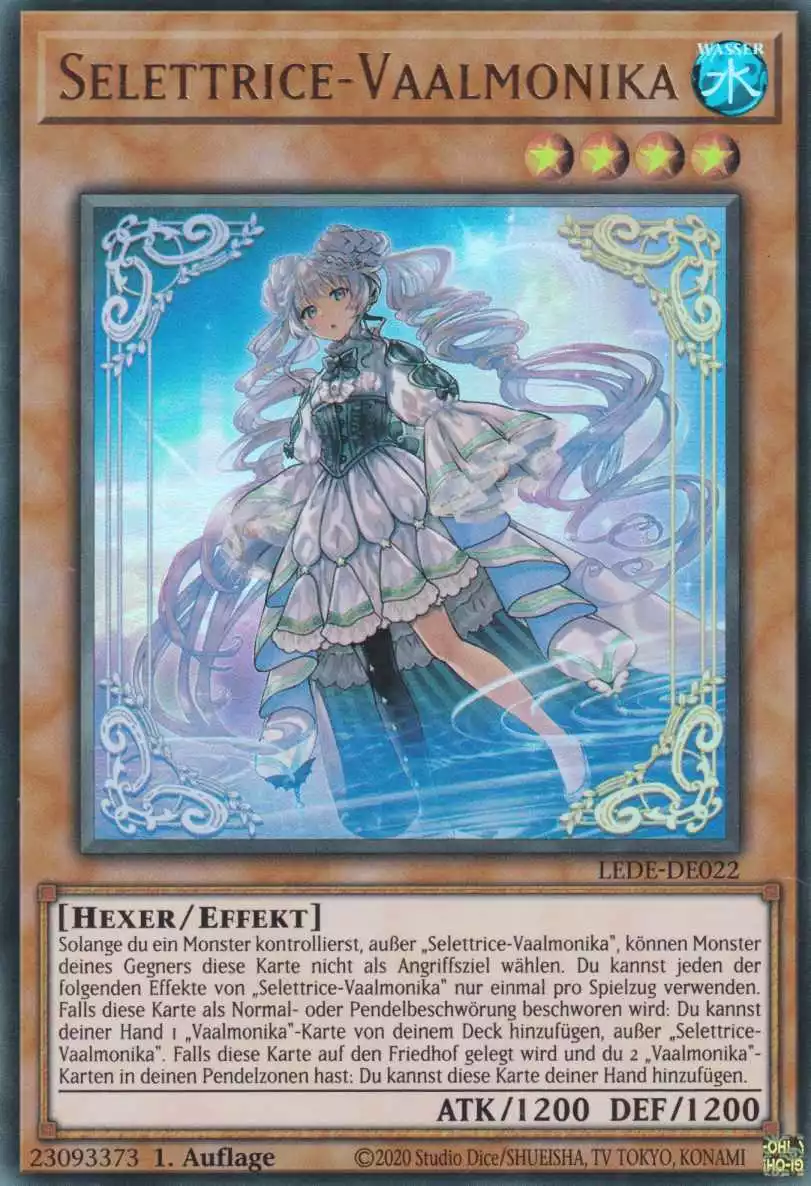 Selettrice-Vaalmonika LEDE-DE022 ist in Ultra Rare Yu-Gi-Oh Karte aus Legacy Of Destruction 1.Auflage