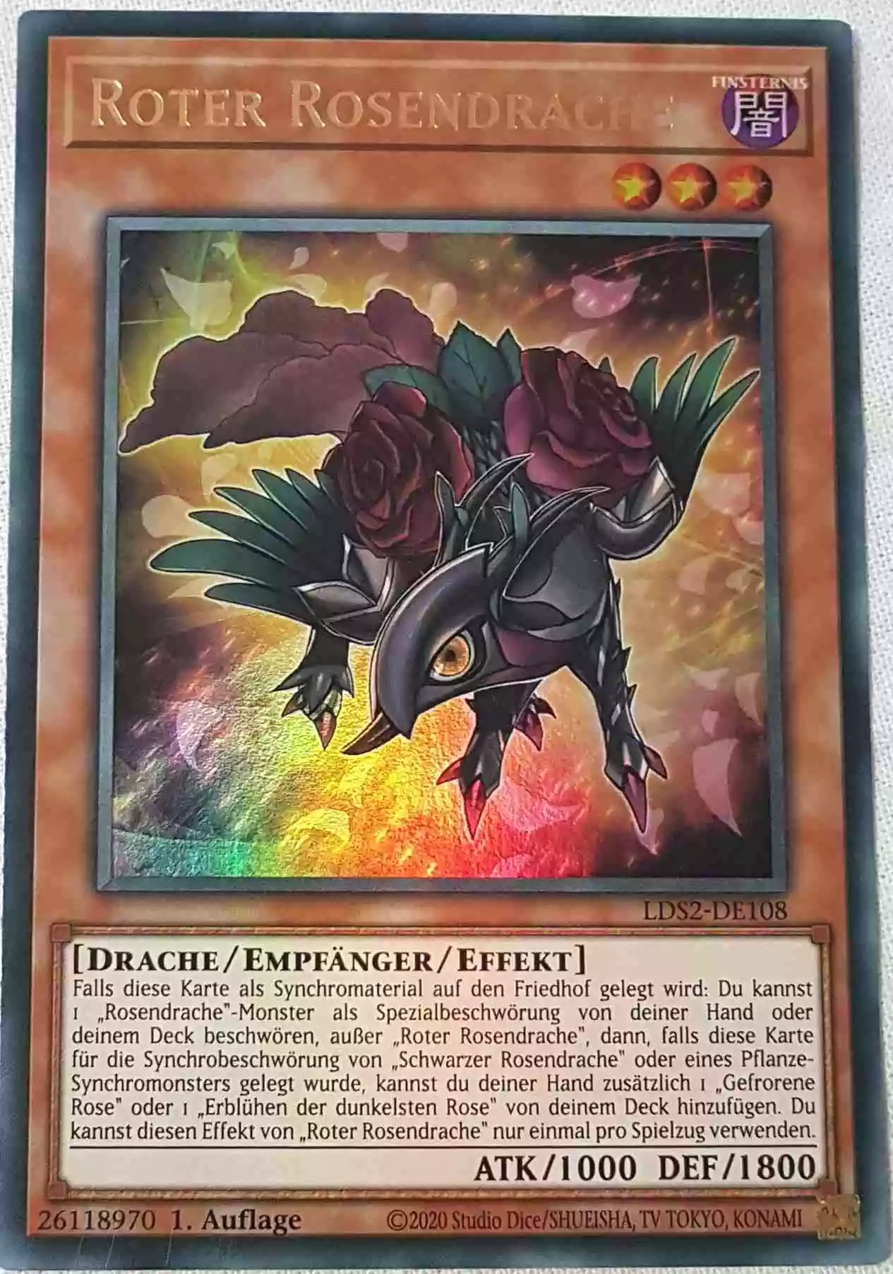 Roter Rosendrache LDS2-DE108 ist in Ultra Rare Yu-Gi-Oh Karte aus Legendary Duelists: Season 2 1.Auflage