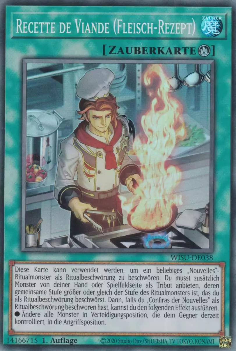 Recette de Viande (Fleisch-Rezept) WISU-DE038 ist in Super Rare Yu-Gi-Oh Karte aus Wild Survivors 1.Auflage