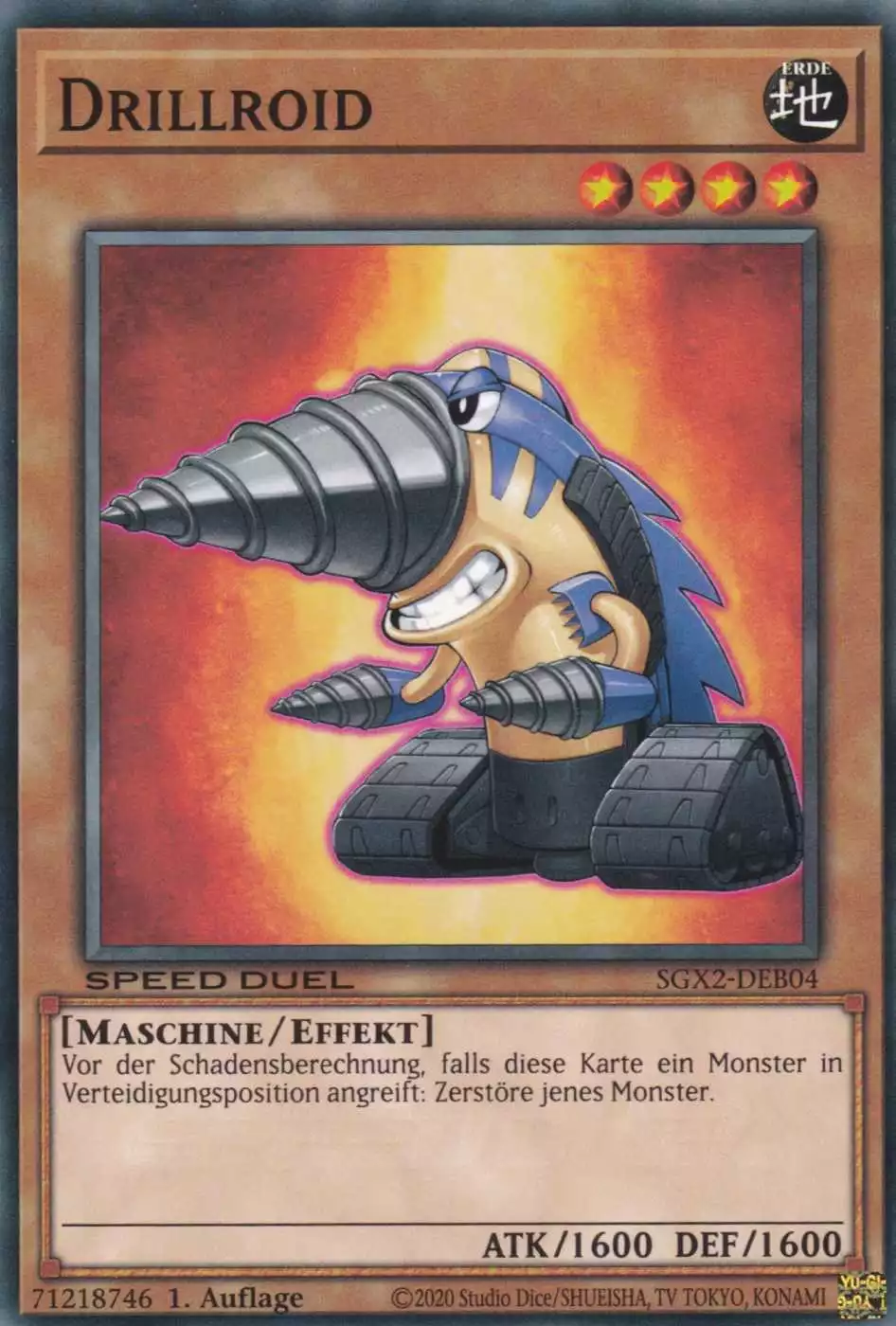 Drillroid SGX2-DEB04 ist in Common Yu-Gi-Oh Karte aus Speed Duel GX: Midterm Paradox 1.Auflage