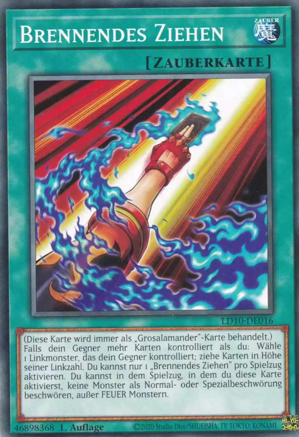 Brennendes Ziehen LD10-DE016 ist in Common Yu-Gi-Oh Karte aus Legendary Duelists Soulburning Volcano 1.Auflage