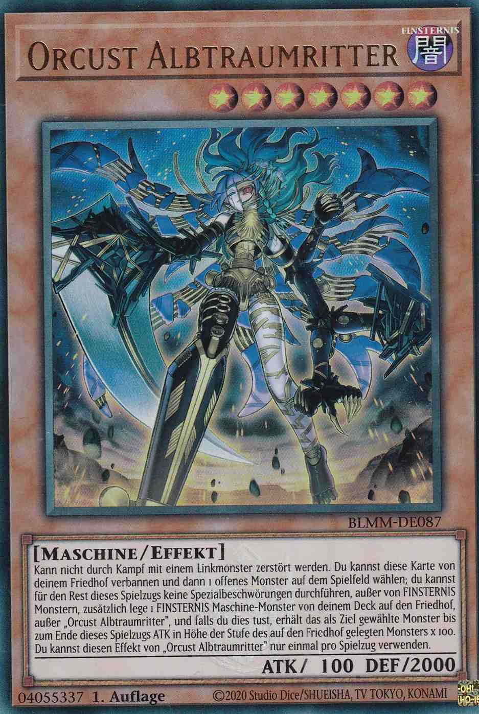 Orcust Albtraumritter BLMM-DE087 ist in Ultra Rare Yu-Gi-Oh Karte aus Battles of Legend Monster Mayhem 1.Auflage