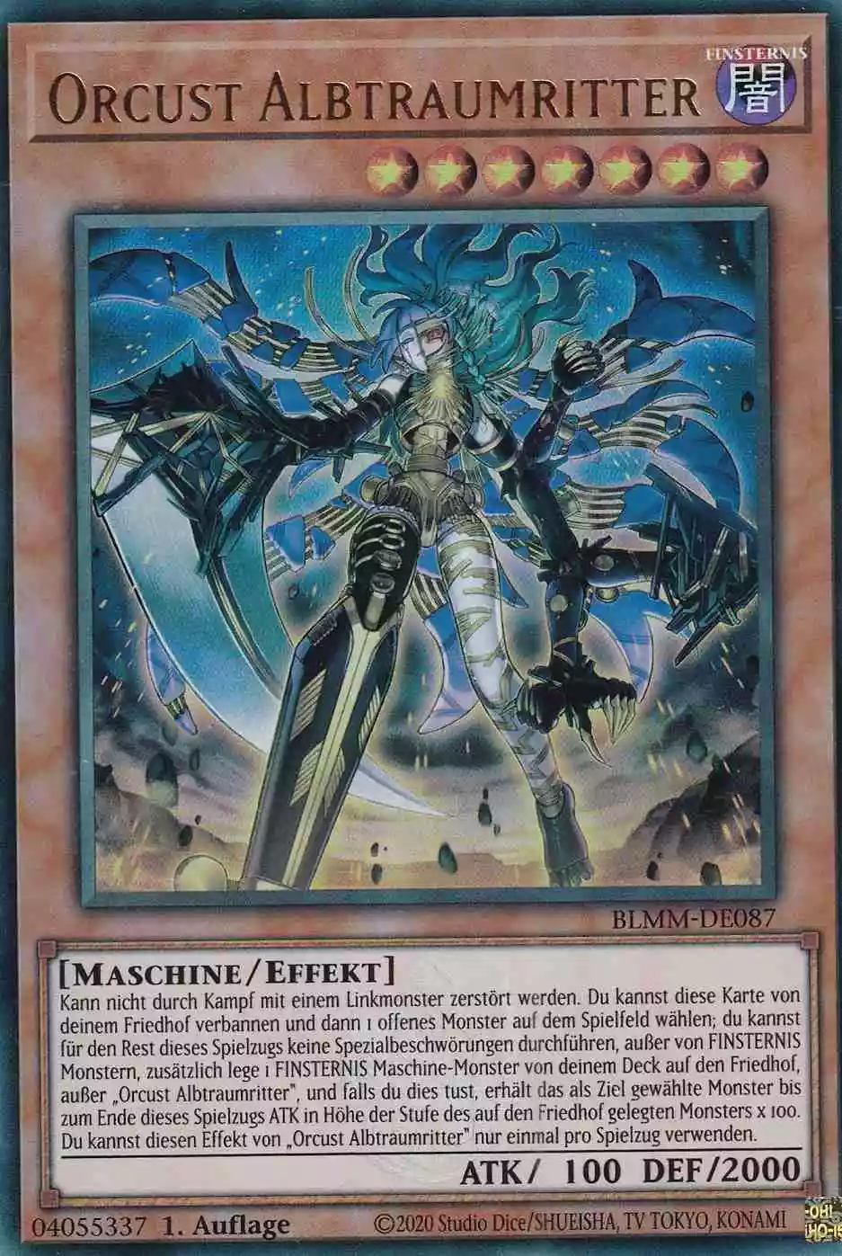 Orcust Albtraumritter BLMM-DE087 ist in Ultra Rare Yu-Gi-Oh Karte aus Battles of Legend Monster Mayhem 1.Auflage