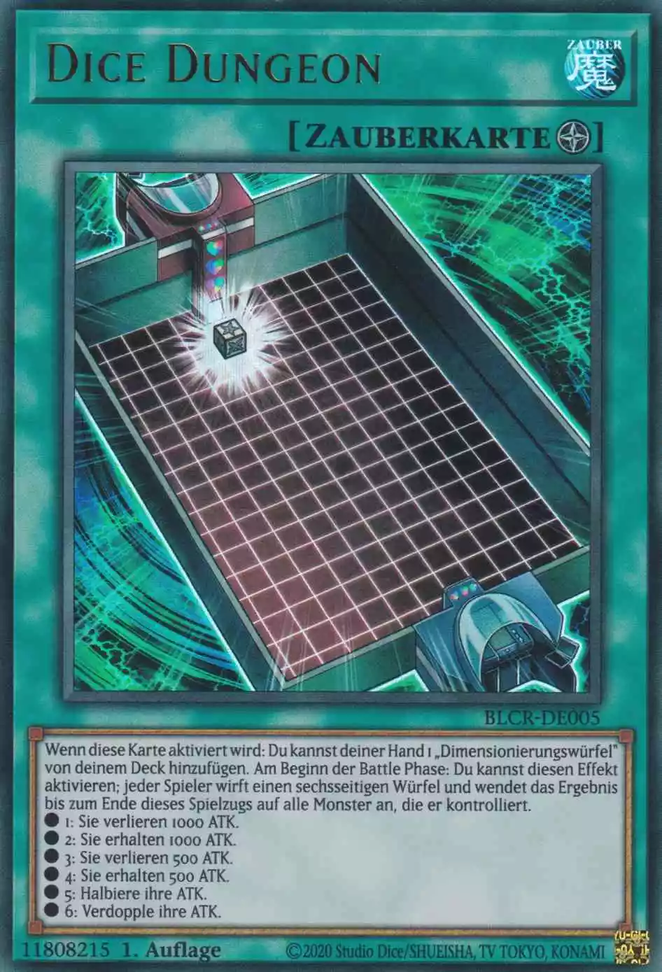 Dice Dungeon BLCR-DE005 ist in Ultra Rare Yu-Gi-Oh Karte aus Battles of Legend Crystal Revenge 1.Auflage