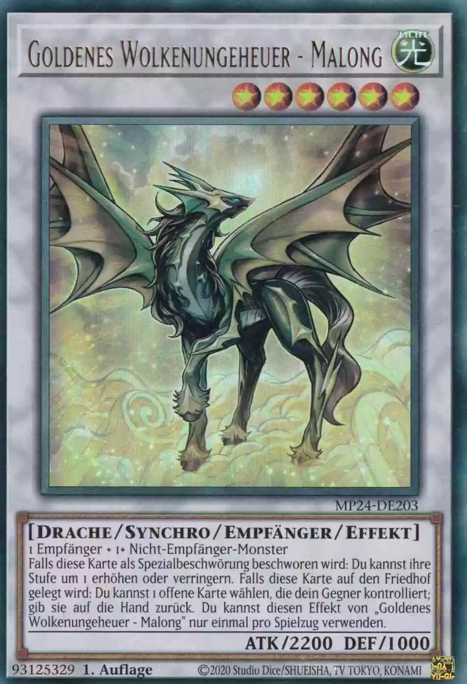 Goldenes Wolkenungeheuer - Malong MP24-DE203 ist in Ultra Rare Yu-Gi-Oh Karte aus 25th Anniversary Tin Dueling Mirrors 1.Auflage