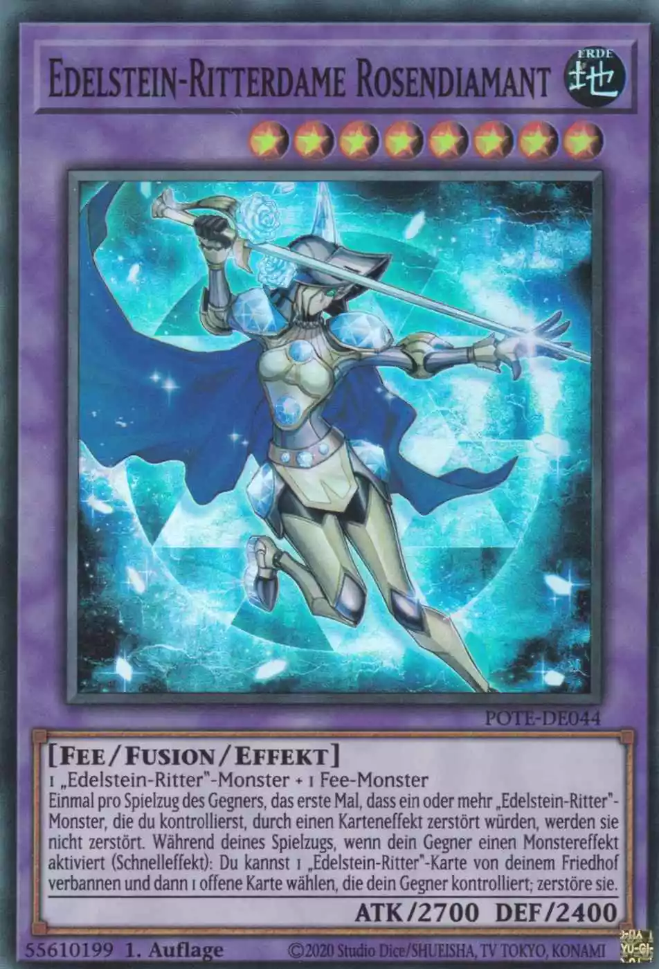 Edelstein-Ritterdame Rosendiamant POTE-DE044 ist in Super Rare Yu-Gi-Oh Karte aus Power of the Elements 1.Auflage