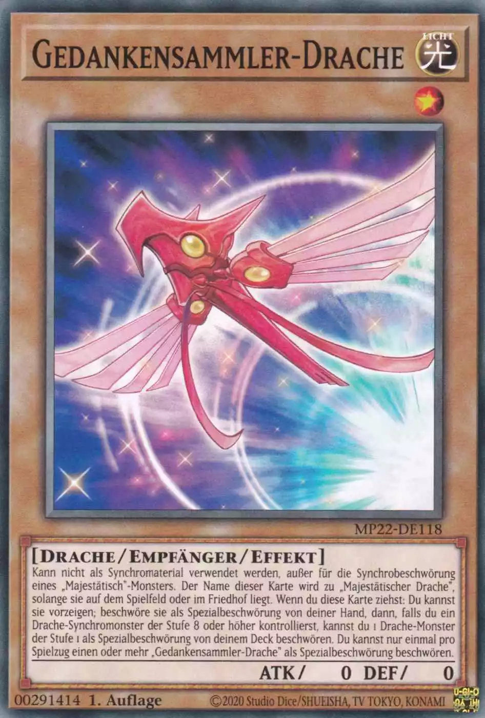 Gedankensammler-Drache MP22-DE118 ist in Common Yu-Gi-Oh Karte aus Tin of the Pharaoh’s Gods 1.Auflage
