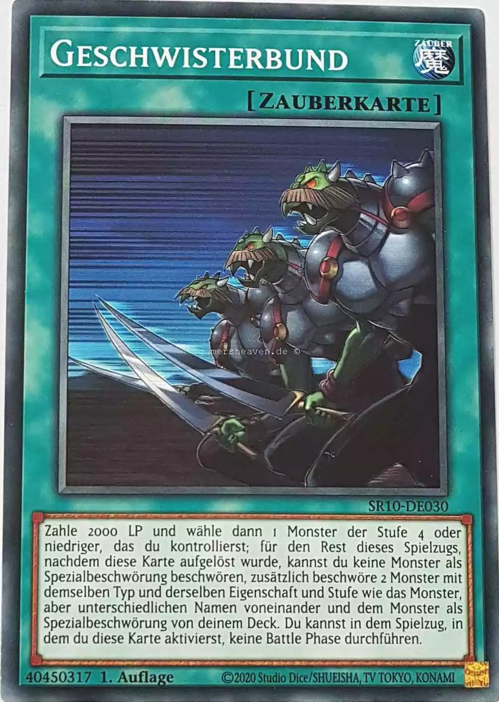 Geschwisterbund SR10-DE030 ist in Common Yu-Gi-Oh Karte aus Structure Deck: Mechanized Madness 1.Auflage