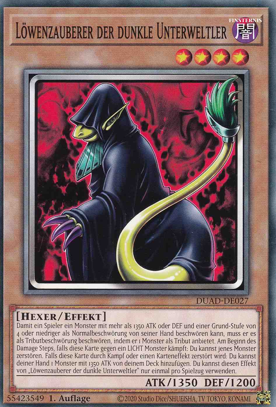 Löwenzauberer der dunkle Unterweltler DUAD-DE027 ist in Common Yu-Gi-Oh Karte aus Duelist’s Advance 1.Auflage