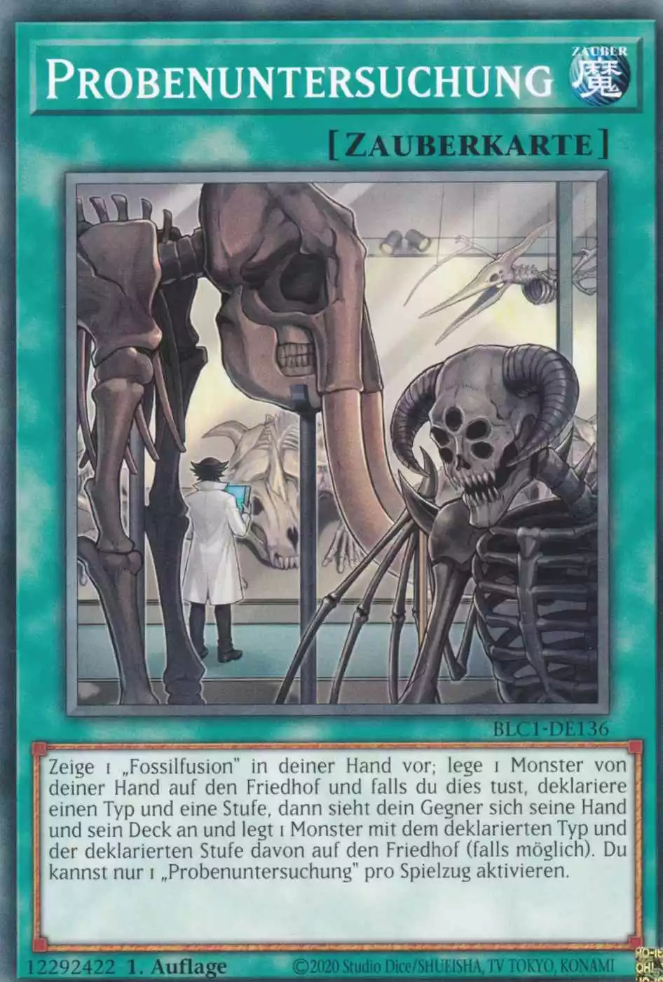 Probenuntersuchung BLC1-DE136 ist in Common Yu-Gi-Oh Karte aus Battles of Legend Chapter 1 1.Auflage