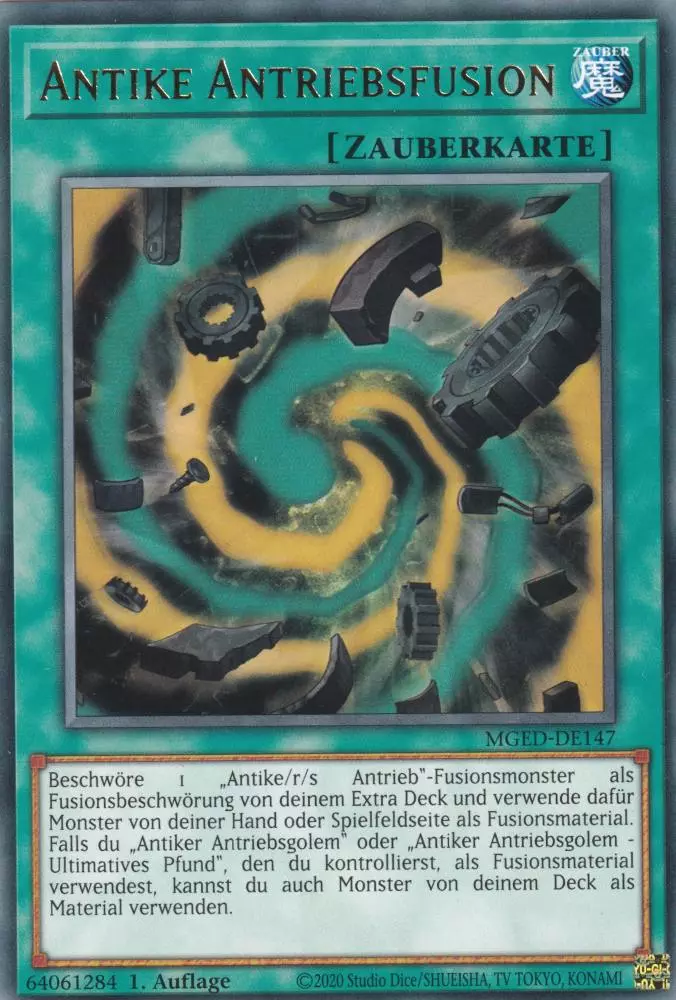 Antike Antriebsfusion MGED-DE147 ist in Rare Yu-Gi-Oh Karte aus Maximum Gold El Dorado 1.Auflage