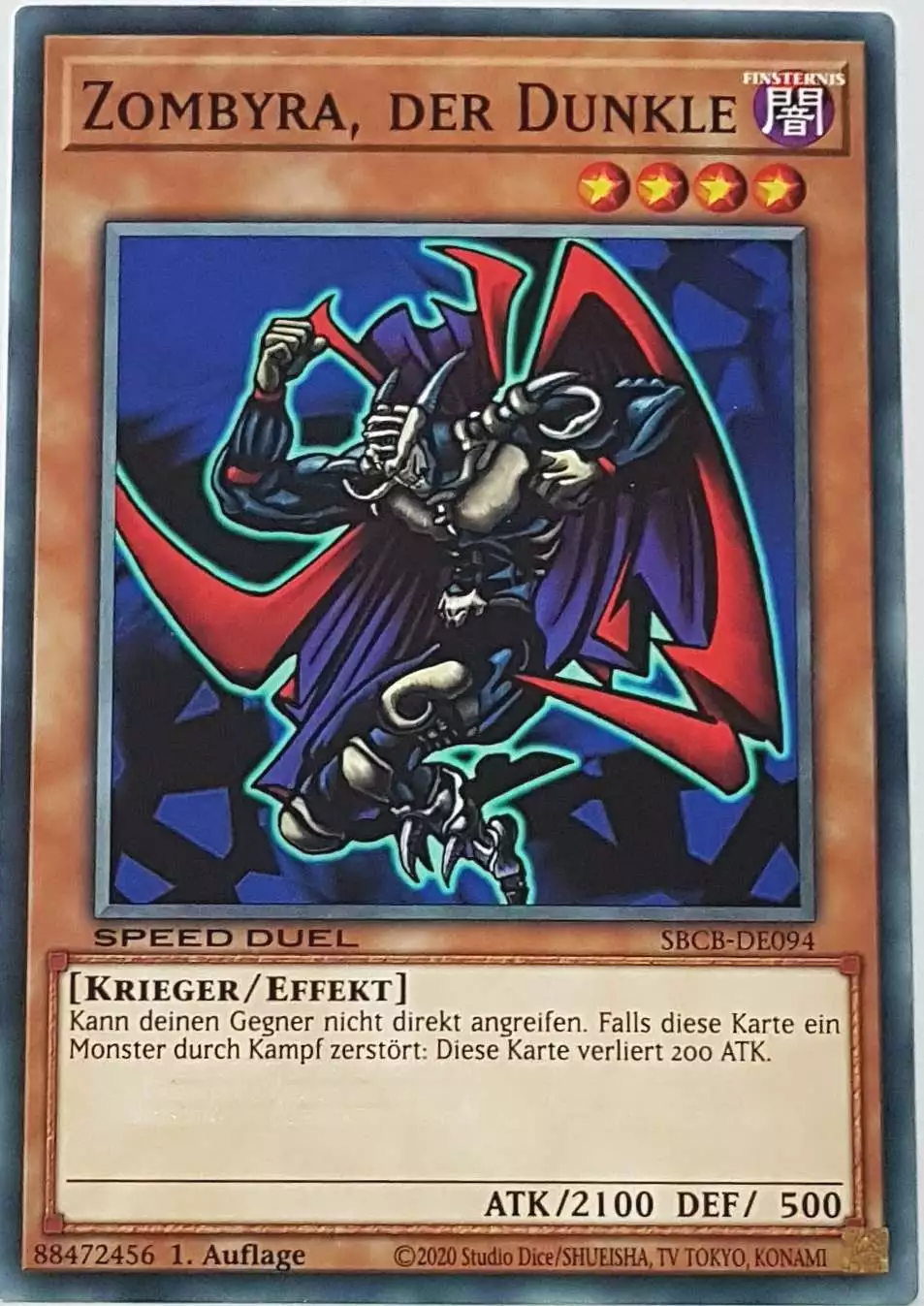 Zombyra, der Dunkle SBCB-DE094 ist in Common Yu-Gi-Oh Karte aus Speed Duel Battle City Box 1. Auflage