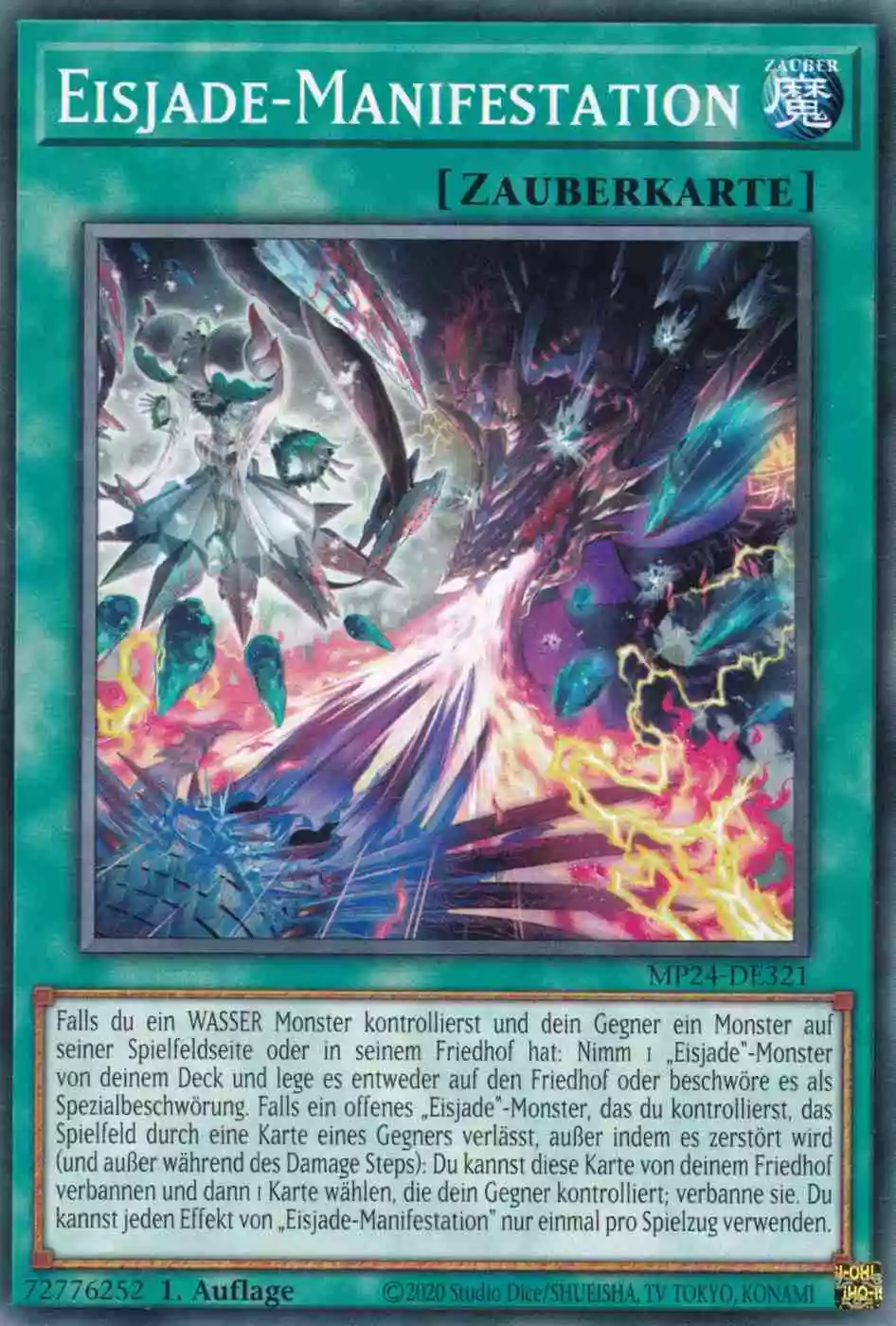 Eisjade-Manifestation MP24-DE321 ist in Common Yu-Gi-Oh Karte aus 25th Anniversary Tin Dueling Mirrors 1.Auflage