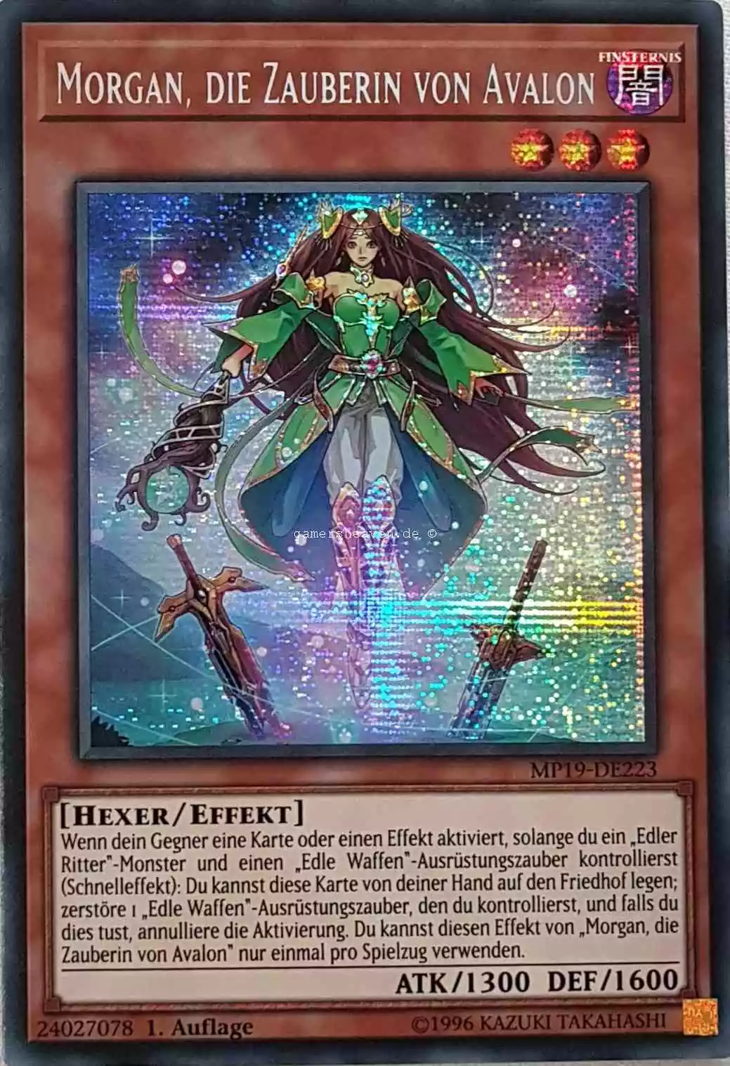 Morgan, die Zauberin von Avalon MP19-DE223 ist in Prismatic Secret Rare aus Gold Sarcophagus Tin 2019 1.Auflage