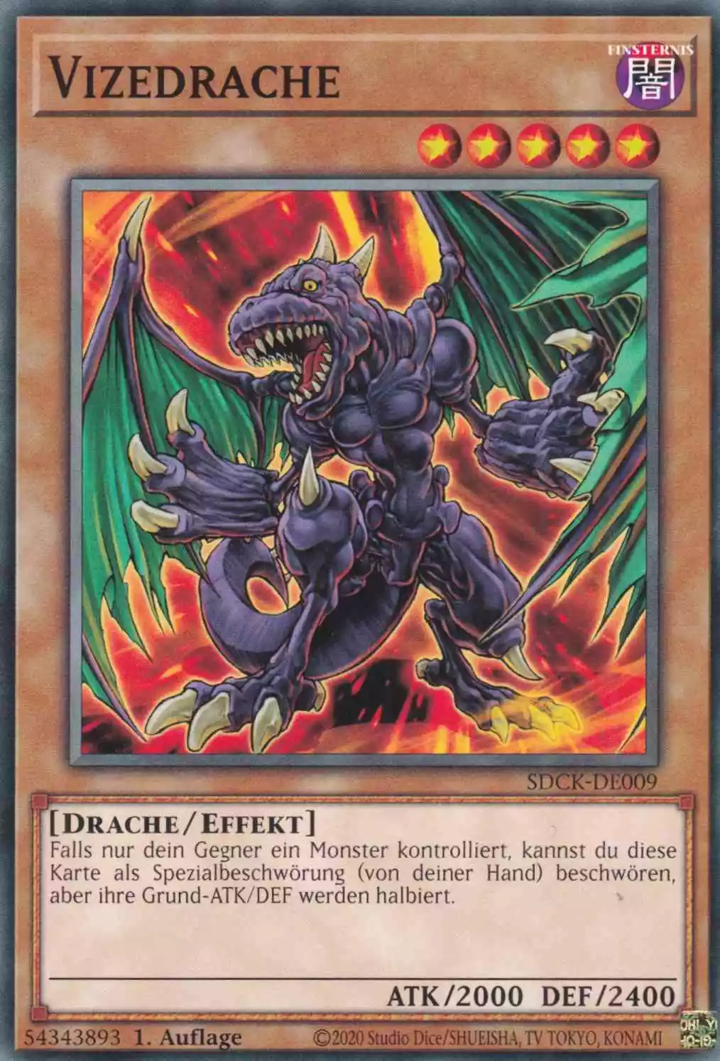 Vizedrache SDCK-DE009 ist in Common Yu-Gi-Oh Karte aus The Crimson King 1.Auflage