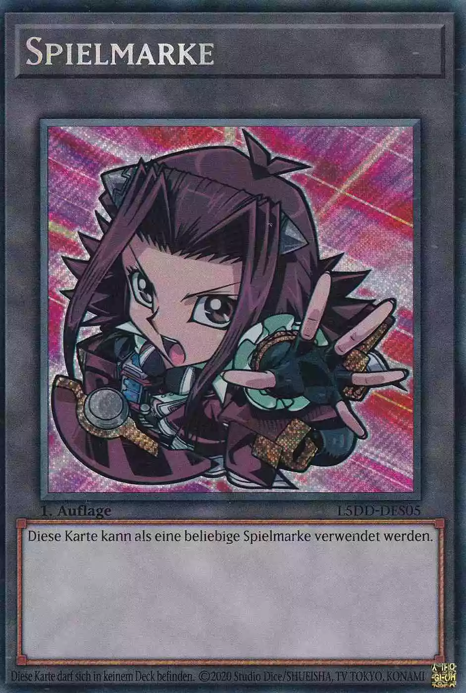 Spielmarke (Akiza) L5DD-DES05 ist in Secret Rare Yu-Gi-Oh Karte aus Legendary 5D’s Decks 1.Auflage