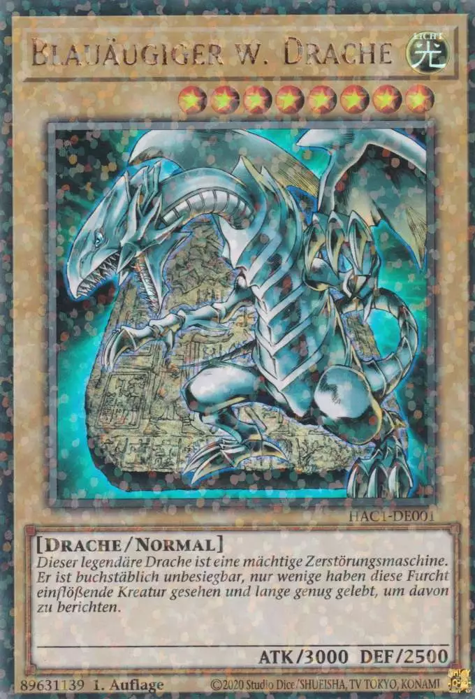 Blauäugiger w. Drache HAC1-DE001 ist in Duel Terminal Ultra Parallel Rare Yu-Gi-Oh Karte aus Hidden Arsenal Chapter 1 1.Auflage