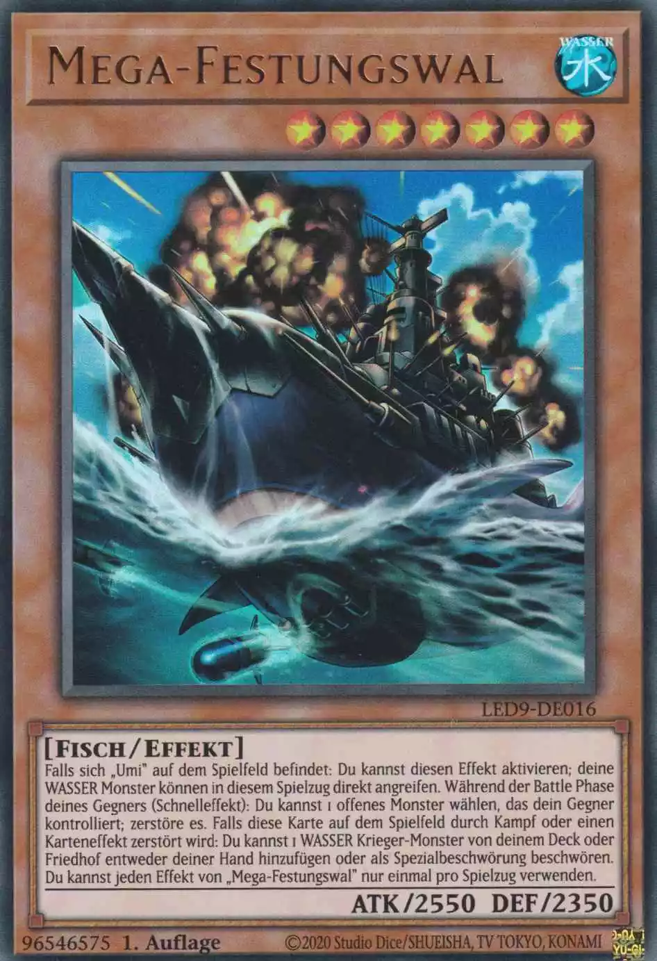 Mega-Festungswal LED9-DE016 ist in Ultra Rare Yu-Gi-Oh Karte aus Legendary Duelists Duels from the Deep 1.Auflage