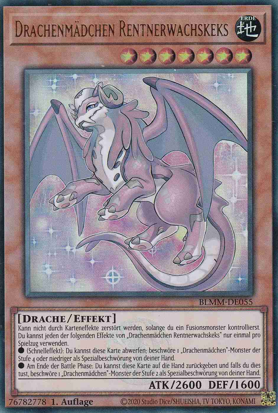 Drachenmädchen Rentnerwachskeks BLMM-DE055 ist in Ultra Rare Yu-Gi-Oh Karte aus Battles of Legend Monster Mayhem 1.Auflage