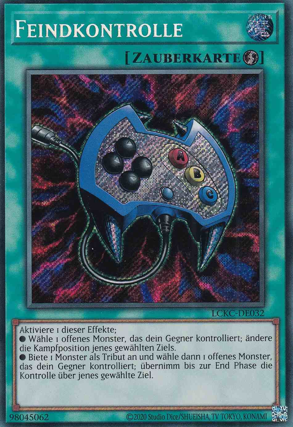 Feindkontrolle Secret Rare LCKC-DE032 Yugioh Karte Feindkontrolle LCKC-DE032 ist in Secret Rare Yu-Gi-Oh Karte aus Legendary Collection Kaiba unlimitiert