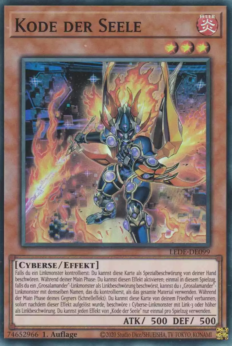 Kode der Seele LEDE-DE099 ist in Super Rare Yu-Gi-Oh Karte aus Legacy Of Destruction 1.Auflage