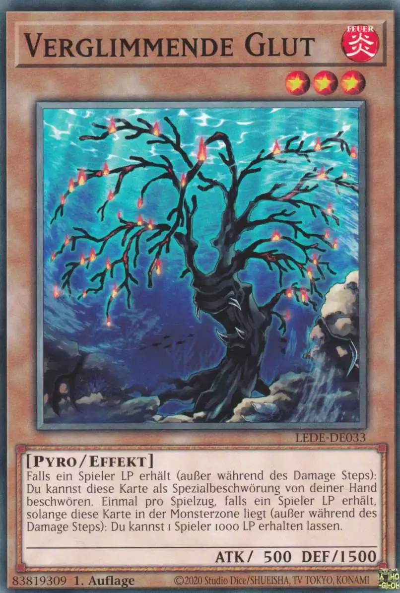 Verglimmende Glut LEDE-DE033 ist in Common Yu-Gi-Oh Karte aus Legacy Of Destruction 1.Auflage