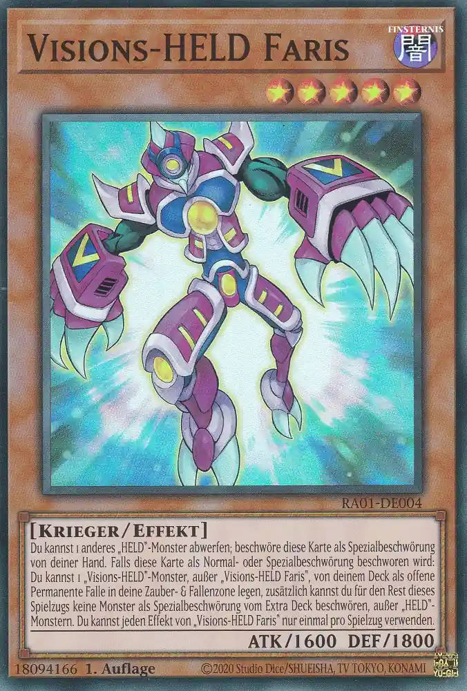 Visions-HELD Faris RA01-DE004 ist in Super Rare Yu-Gi-Oh Karte aus 25th Anniversary Rarity Collection 1.Auflage