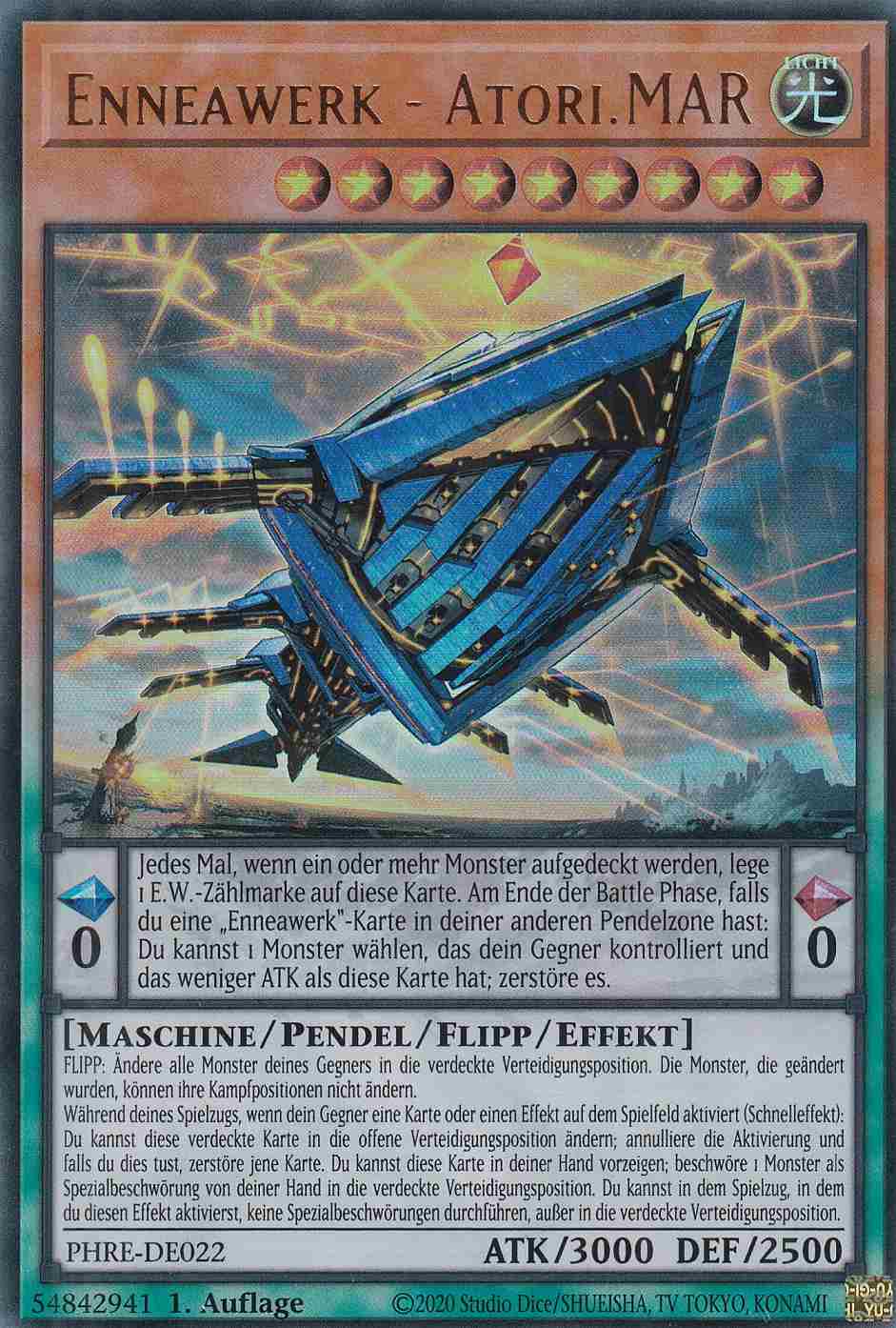 Enneawerk - Atori.MAR PHRE-DE022 ist in Ultra Rare Yu-Gi-Oh Karte aus Phantom Revenge 1.Auflage