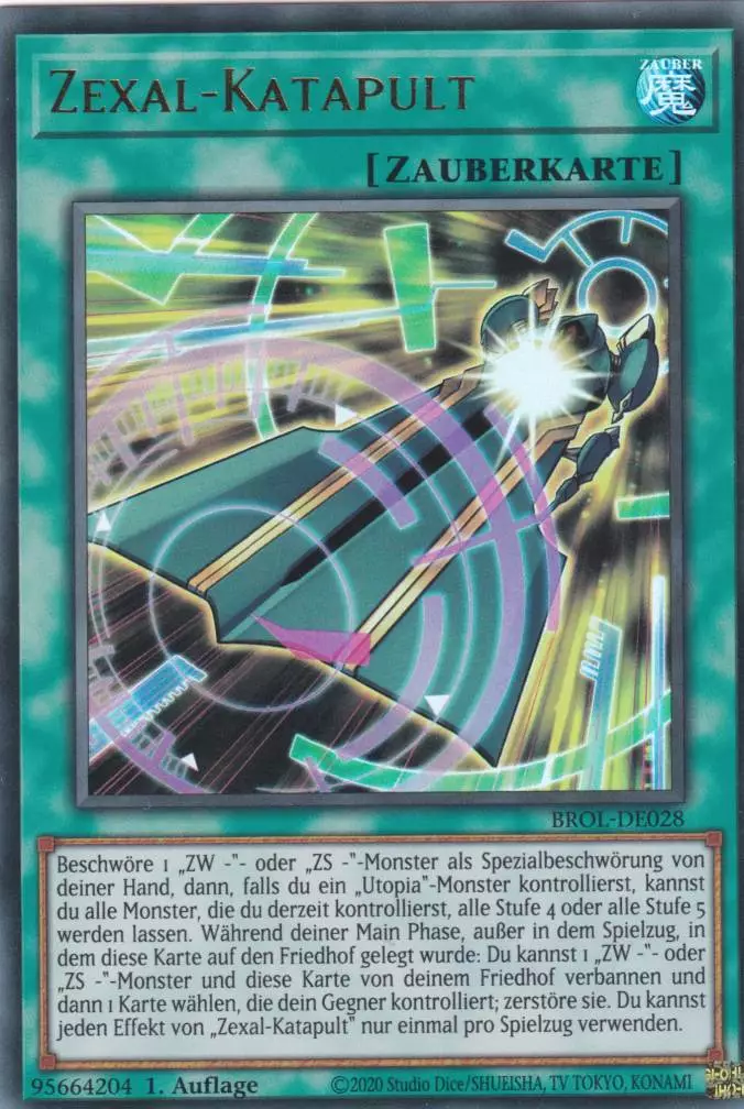 Zexal-Katapult BROL-DE028 ist in Ultra Rare Yu-Gi-Oh Karte aus Brothers of Legend 1.Auflage