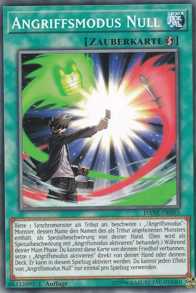 Angriffsmodus Null DANE-DE055 ist in Common Yu-Gi-Oh Karte aus Dark Neostorm 1.Auflage